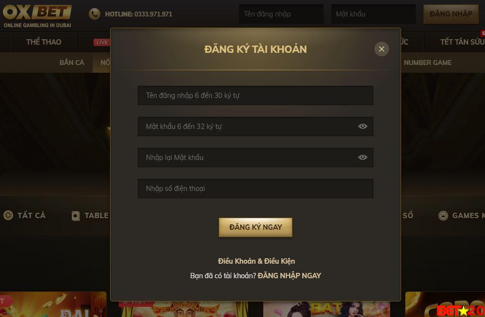 đăng ký oxbet