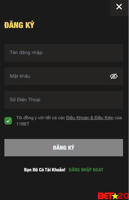 đăng ký 11bet