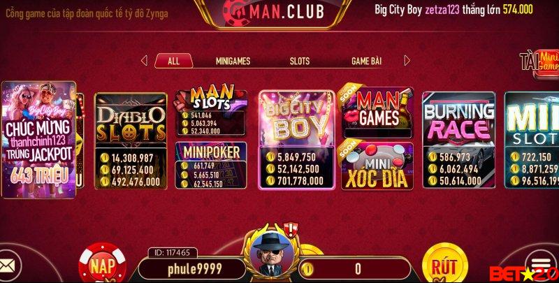 manclub trò chơi hấp dẫn