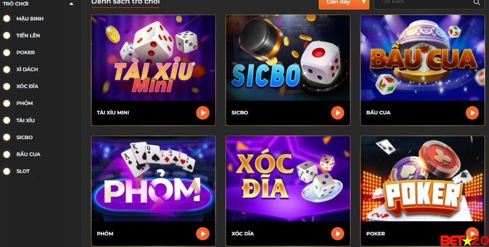 tham gia game bài